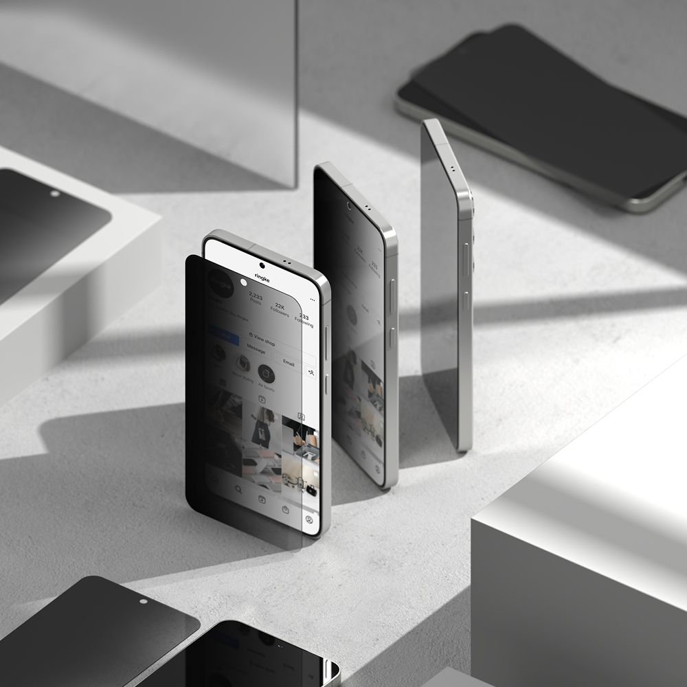 Szkło prywatyzujące na ekran z aplikatorem Ringke Easy Slide 2-Pack Privacy do Samsung Galaxy S25 Plus, 2 sztuki